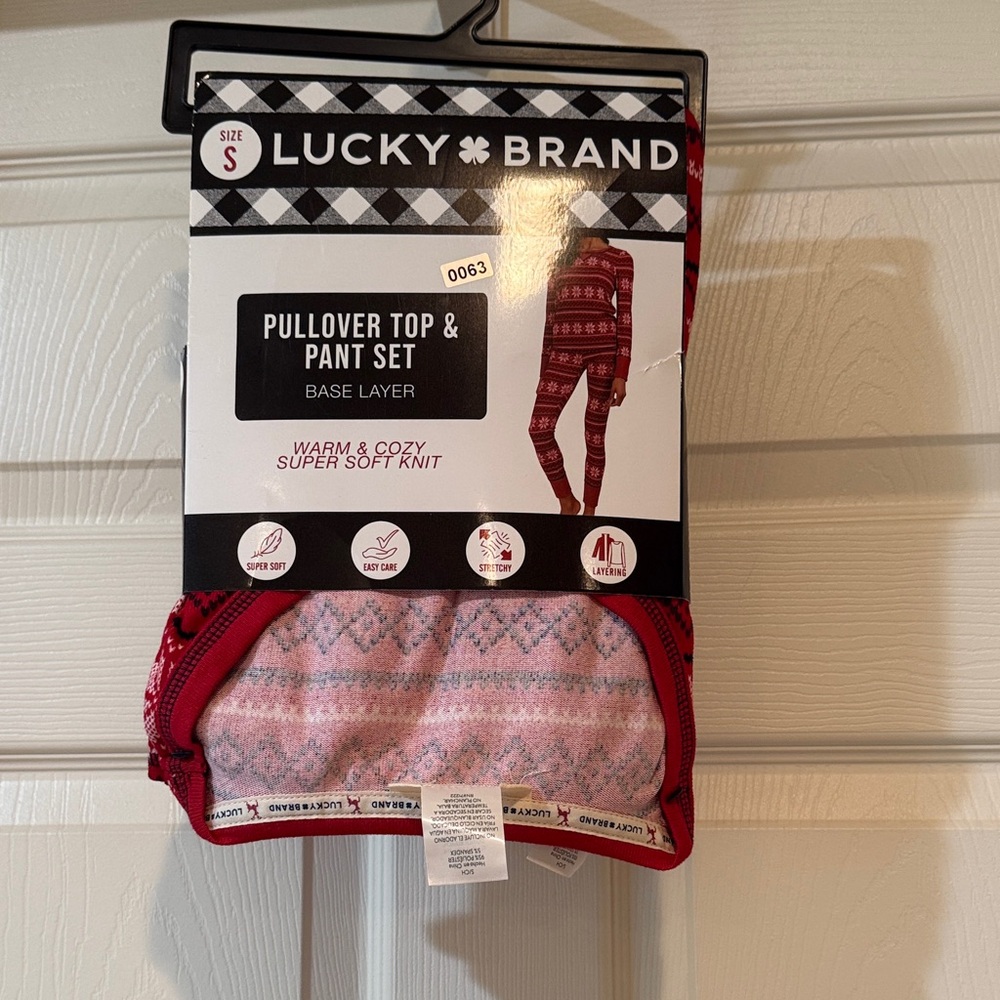 Lucky Brand Red Pullover Top & Pant PJ Set NWT size small - Picture 4 of 4